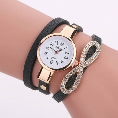 

DUOYA D123 Women Girls Wrap Around Leather Bracelet Wrist Watch