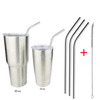 

Siaonvr 4 Pcs Stainless Steel Metal Drinking Straw Reusable Straws 1 Cleaner Brush Kit