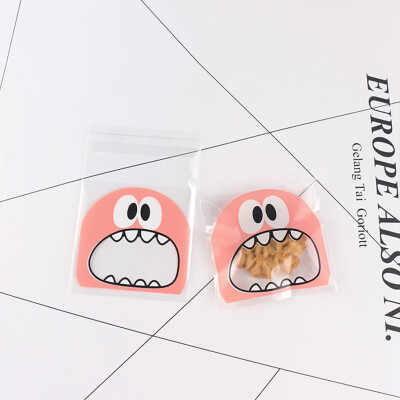 

Cute Big Mouth Monster Plastic Bag Wedding Party Cookie Candy Gift Bags Self Adhesive Halloween Party Favors