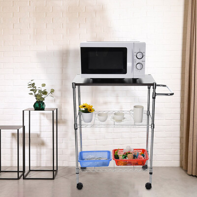 

Siaonvr Multi-Function Wheeled Wooden Cart Storage Rack Kitchen Supplies Storage Rack