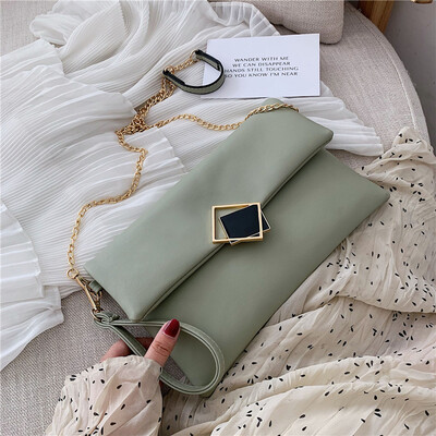 

Bag new envelope bag Korean version of the white simple handbag chain single shoulder diagonal handbag tide