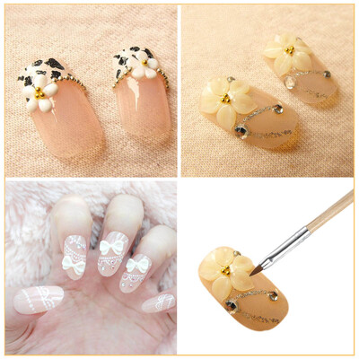 

6pcsset Professional Nail Art Painting Brush Sable Brushes Set Sizes 24681012 Nail Art Brush Design Pen Kit Wooden Han