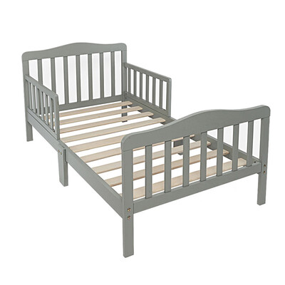 

Children Wood Toddler Bed Baby Kids Bedroom Bedframe Gray