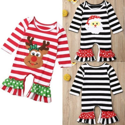 

Christmas Kids Baby Boy Girl Long Sleeve Romper Jumpsuit Bodysuit Pajamas Clothes Xmas Outfit