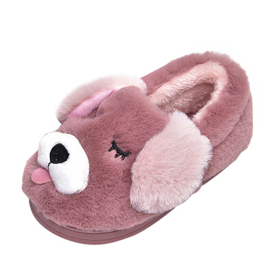 

Toddler Baby Kids Girls Boys Cartoon Dog Slippers Cartoon Warm Indoors Shoes