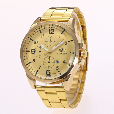 

Hot trend fashion alloy watch mens calendar quartz watch