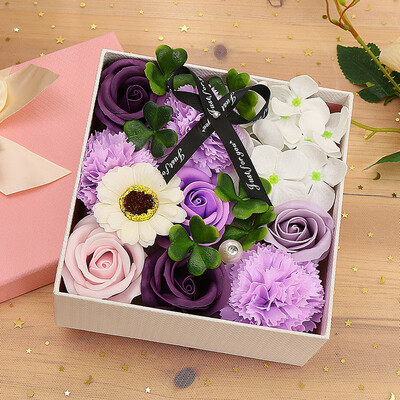 

Gobestart Mothers Day DIY Soap Flower Gift Rose Box Bouquet Wedding Home Festival Gift