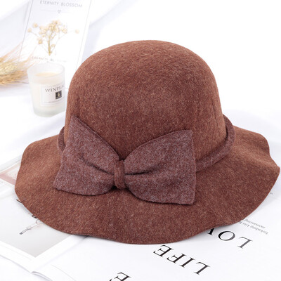

Tailored Female Autumn Winter Fashion Casual Hat Dome British Top Hat