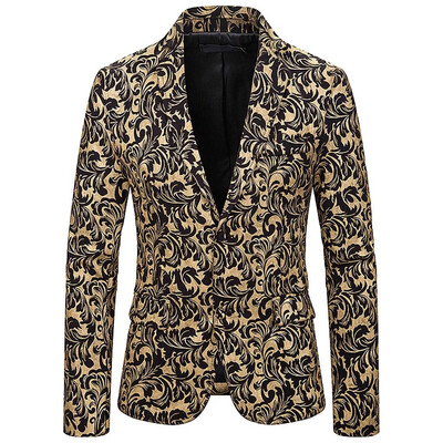 

Toponeto Fashion Mens Casual Print Suit Lapel Slim Fit Stylish Suit Coat