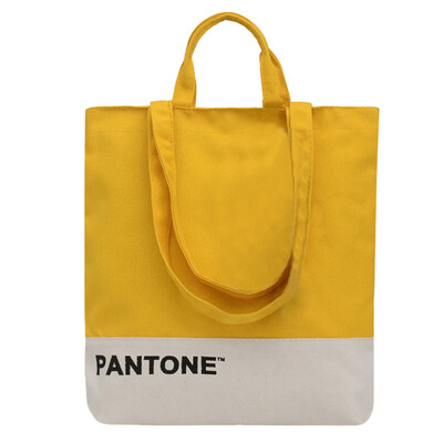 

Women Contrast Color Canvas Bag Fashion Student Tote Letter Printing Shoulder Bags High Capacity Shopping Travel Handbag YJ