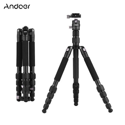 

Andoer Portable 58 Inch Travel Camera Tripod Aluminum Alloy Folding Tripod Stand with 360° Panorama Ball Head Quick Release Plate