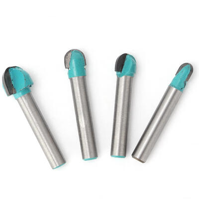 

Greensen 4pcs 6mm Round Shank Wooden Work Milling Cutter Bit Woodworking Core Box Router Bit Set