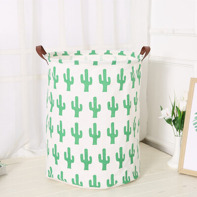 

Gobestart Cotton Linen Waterproof PE Coating Storage Basket Sundries Storage Box
