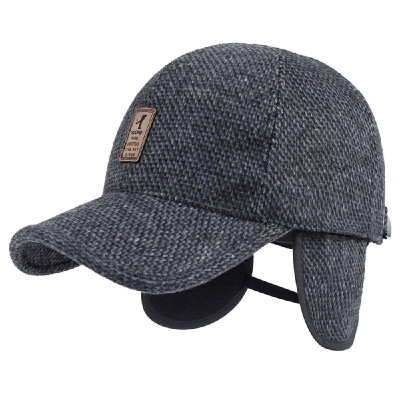 

Autumn&winter hat mens middle-aged woolen cap winter outdoor earmuffs baseball cap cap warm dad hat Brown