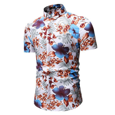 

Fashion Mens Summer Floral Casual Dress Slim Fit Shirt Short Sleeve Shirts Tops