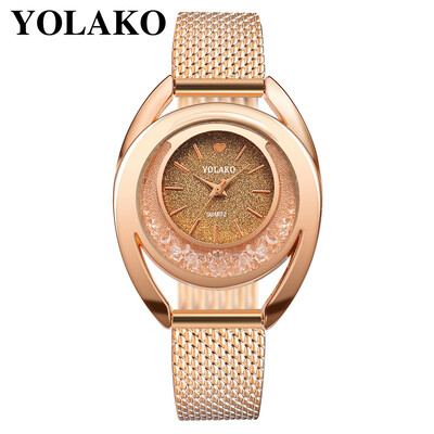 

YOLAKO Brand Watch Personality Fashion Ladies Watch Silicone Strap Round Dial Quartz Female Watch Relogio Feminino