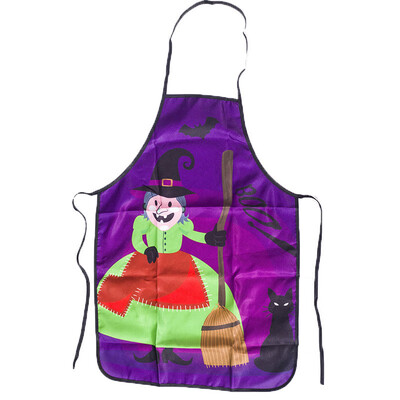 

Halloween Theme Witch Pumpkin Skull Pattern Kitchen Apron High-quality Durable Waterproof Apron Household Festival Decor Apron