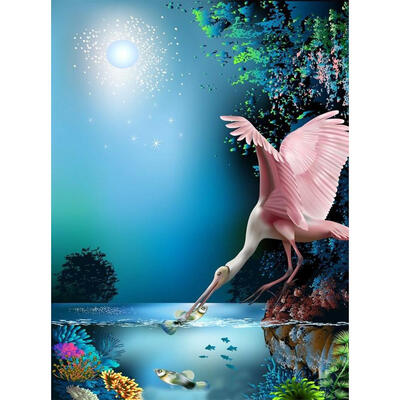 

5D DIY Full Drill Diamond Painting Swan Moon Cross Stitch Embroidery Mosaic