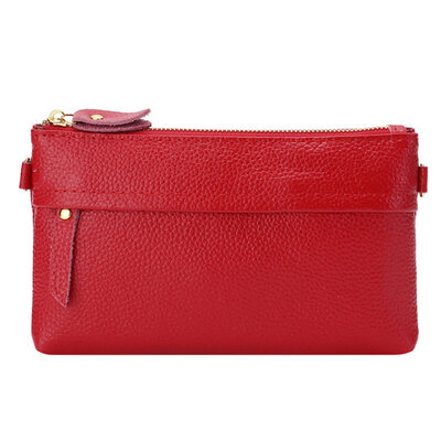 

Women Solid Color Multi Zip Long Phone Clutches Crossbody Shoulder Bag Pouch