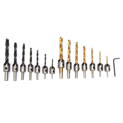 

Greensen 14Pcs Woodworking 5 Flute Countersink Drill Bits Set Wood Carpentry Tool