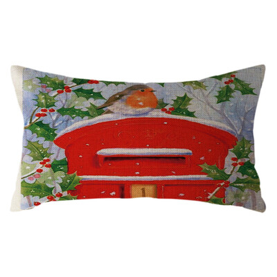 

Tailored Christmas Santa Claus Pillow Case Linen 30x50cm Throw Cushion Cover Home Decor