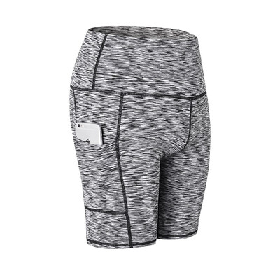 

Ladies high-waisted yoga shorts slant pocket running training exercise speed dry tight stretch fitness