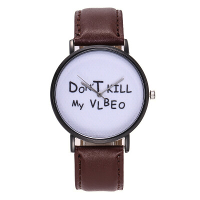 

Pure White Reloj 2018 Fashion Women Quartz Watch DONT KILL My VLBEO Leather Watches High Quality Clock Wristwatch Feminino