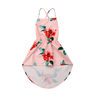 

Summer Toddler Kids Baby Girls Sleeveless Clothes Flower Backless Party Dress