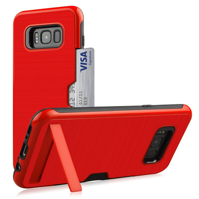 

Hybrid Bumper Case Samsung Galaxy S8 S8 Plus Card Holder Stand Cover Samsung Galaxy S8 Plus s8plus SM-G955FD SM-G955F Armor Case