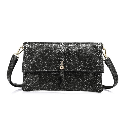 

REALER brand women clutch genuine leather shoulder bag female foldable party evening bags animal prints small crossbody bags