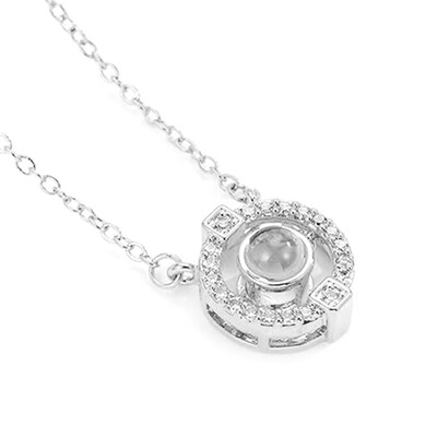

Necklace Pendant Hidden Text 100 Different Languages I Love You Necklace