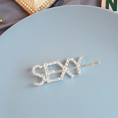 

Alloy Hairpin Rhinestone English Letter Barrette Personality Word Women Hair Clips Hairclip Female Hair Accessories 8 Models