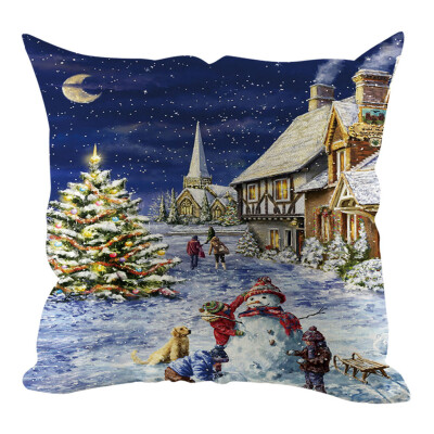 

Siaonvr Christmas Pillow Cover Pillowcases Decorative Sofa Cushion Cover Home Decoration