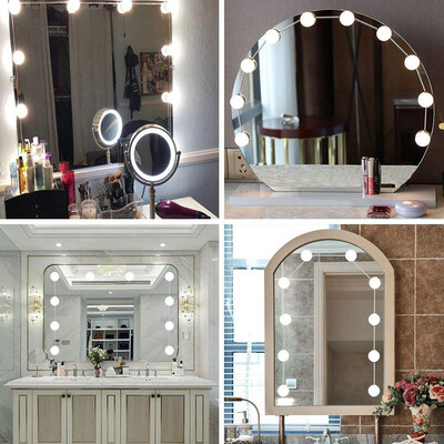 

〖Follure〗DIY 10LED Dimmable Vanity Mirror Lights Kit Bulbs for Makeup Hollywood Mirror