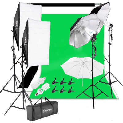 

Kshioe Photography Video Studio Lighting Kit Background Stand Set 3x33" Umbrella