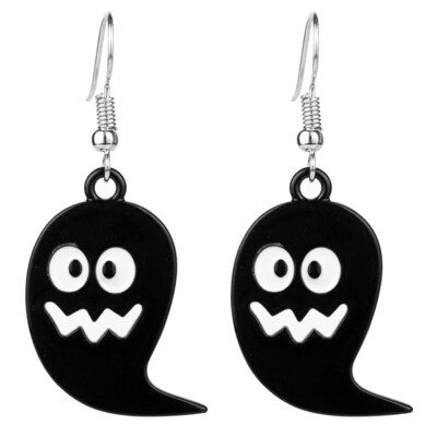 

Girl Lovely Enamel Pumpkin Ghost Shape Dangle Earrings Halloween Cosplay Drop Earrings