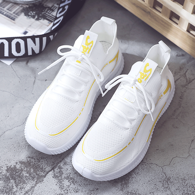 

Flying woven sneakers women 2019 summer new Joker casual summer breathable small white shoes mesh shoes student running shoes