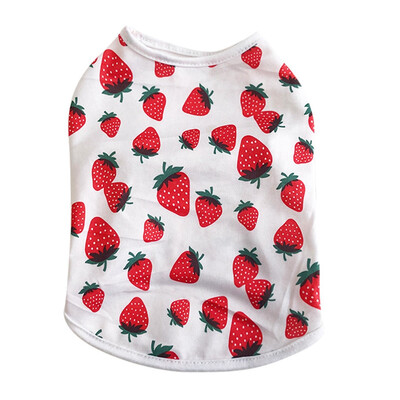 

Pet Summer Cute Vest With Strawberry Printing Dogs Breathable Sleeveless T-shirt Puppy Cat Dog Couple Clothing