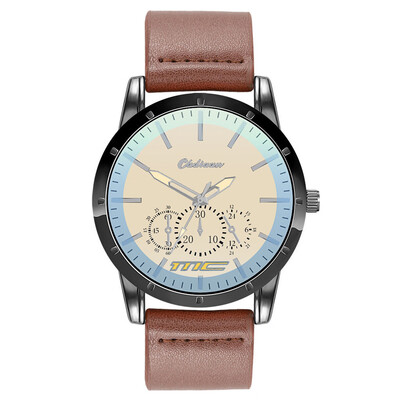 

Gobestart Fashion Leather Mens Quartz Watch Mens Watch Luxury Casual Watch Clock
