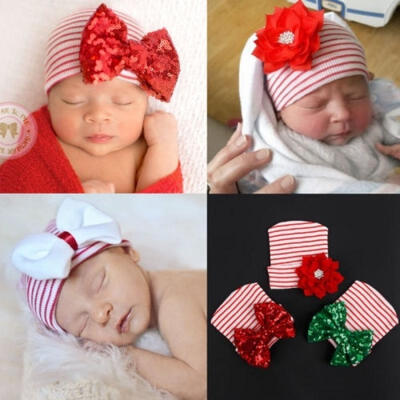

Newborn Baby Toddler Kids Boy Girl Bowknot Chrismas Beanie Hat Warm Hat Cap