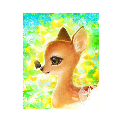 

Rhinestone Embroidery 5D DIY Painting Deer Resin Stitchwork Drawings Crossstitch Pictures Office Decor