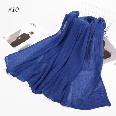 

Cross-border exclusive for AliExpress wish Muslim Arab Hui pure color cotton crease cotton scarf scarves