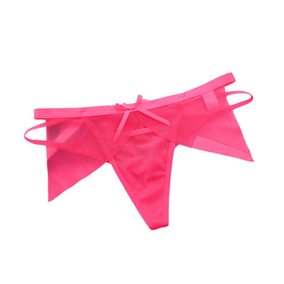 

Toponeto Women Sexy G-string Thongs Panties Mesh Hollow Bow Briefs Lingerie Underwear