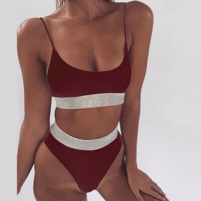 

Roseonmyhand Women Solid Bikini Set Swimming Two Piece Swimsuits Swimwear Beach Suit