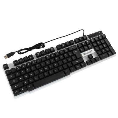 

Glowing Keyboard&Mouse Set USB Keyboard USB Mouse Glow Game Suite BlackWhite