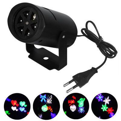 

Youoklight 1PCS 4W Rgbw Christmas Lighting Decoration Led Snowflake Projector 4 Pattern Lens Halloween Lighting Dj Ktv Bar Rotatin