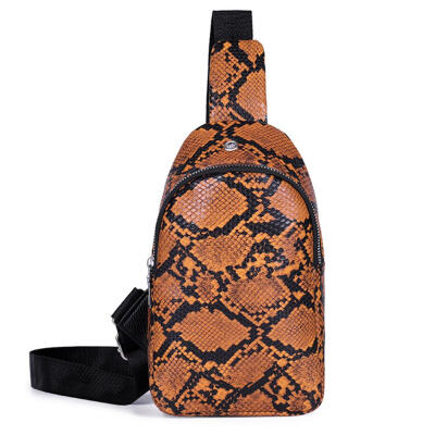 

Women Snake Pattern Leather Waist Chest Pack Casual Shoulder Crossbody Bags