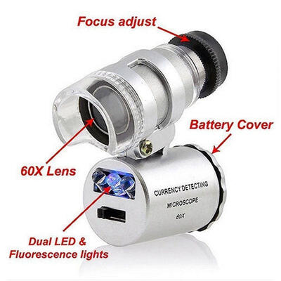 

60X Magnifying Loupe Jewelry Jewelers Magnifier Loop Eye Coins Led Light AU