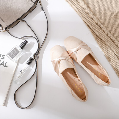 

Jin Liyi womens shoes 2019 new autumn shoes wild Korean students peas shoes plus velvet shoes female shallow mouth grandma shoes