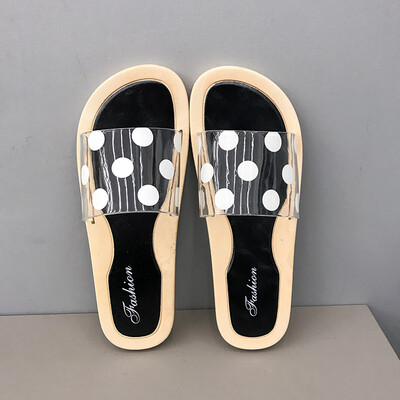 

Ulzzang slippers in spring 2019 the new Korean version of the flat-bottomed 100-lap network celebrity Yufeng transparent&cool
